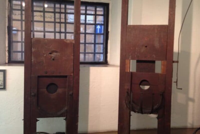 Two of the guillotines used after the French introduced it Rome during Napoleonic rule.