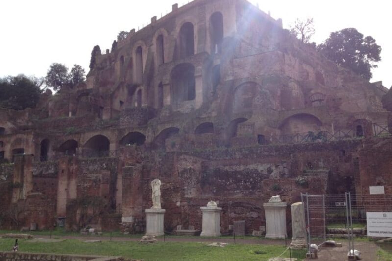 The remains of Nero's palace high atop Palatine Hill