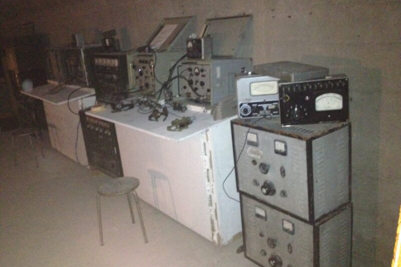 The German command post inside Mussolini's bunker. The Germans took it over after Mussolini ran out of power.