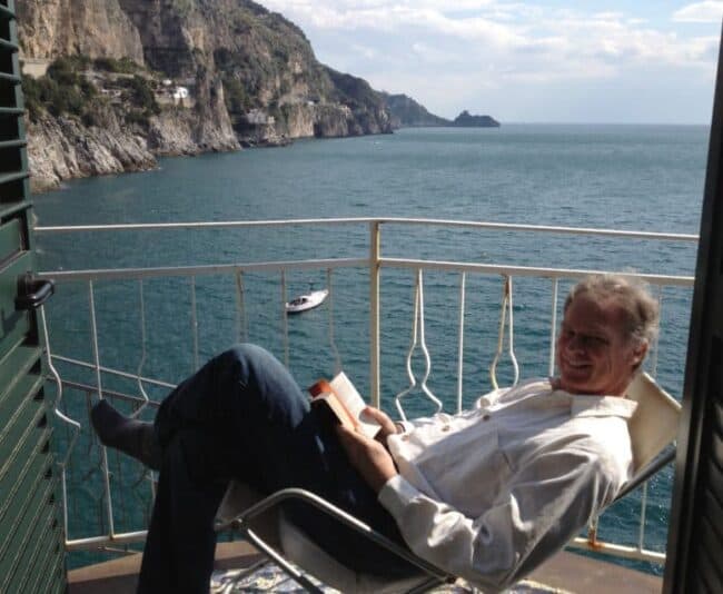 The balcony at my AirBnB in Praiano, a little speck on the Amalfi Coast.