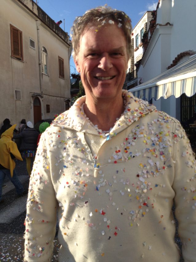 Carnival is in Italy now as my confetti shower proves.