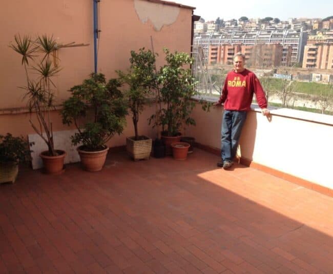 My 350-square-foot terrace overlooking the Tiber River. OK, so it's not the Seine ...