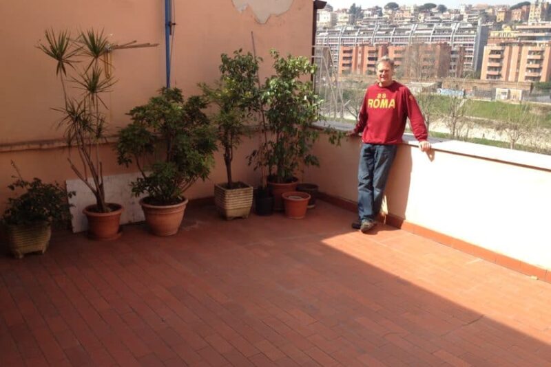 My 350-square-foot terrace overlooking the Tiber River. OK, so it's not the Seine ...