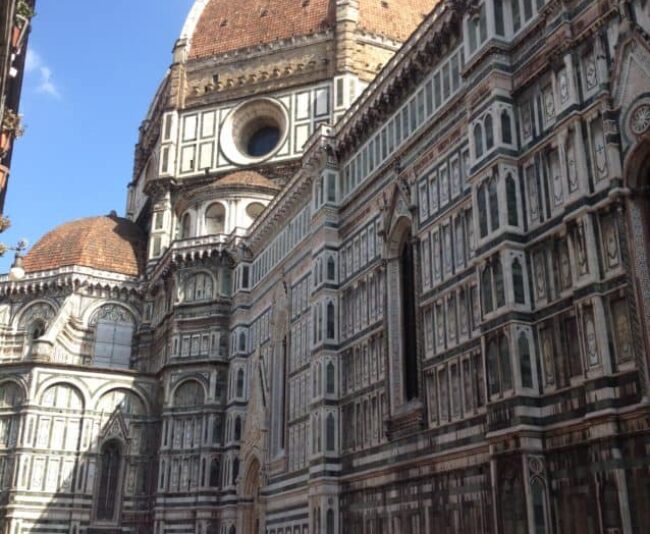 Florence's famed Duomo and one of the massive lines to get in.