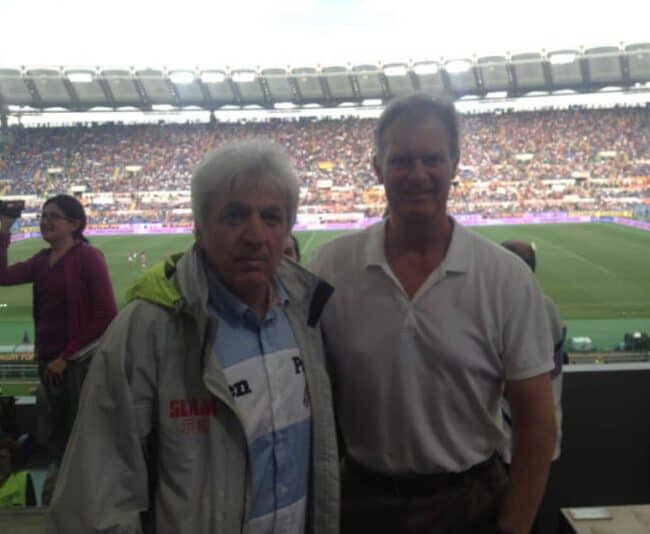 ANSA's Alessandro Castellani at Olympic Stadium just before kickoff.