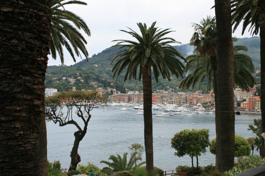 The view of Santa Margherita from my balcony at the Hotel Continental.