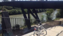 The "path" leading to the bike path along the Tiber River.