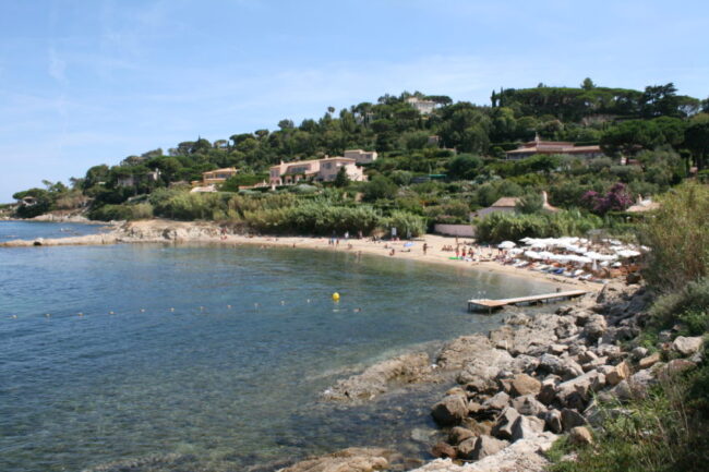 Plage des Graniers is a 15-minute walk from Saint-Tropez's bustling, crowded harbor.
