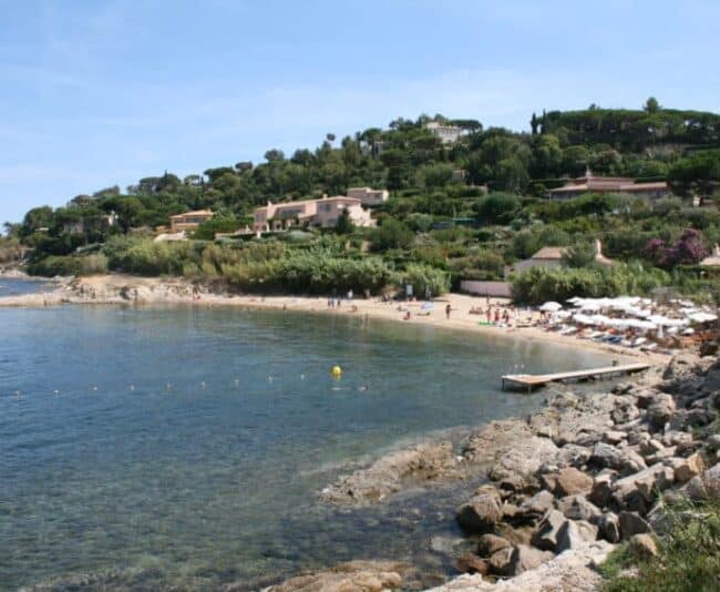 Plage des Graniers is a 15-minute walk from Saint-Tropez's bustling, crowded harbor.