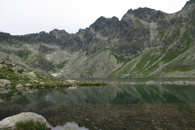 Hincove pleso, at 6,422 feet, comes after a three-hour climb straight up and is on the Polish border.