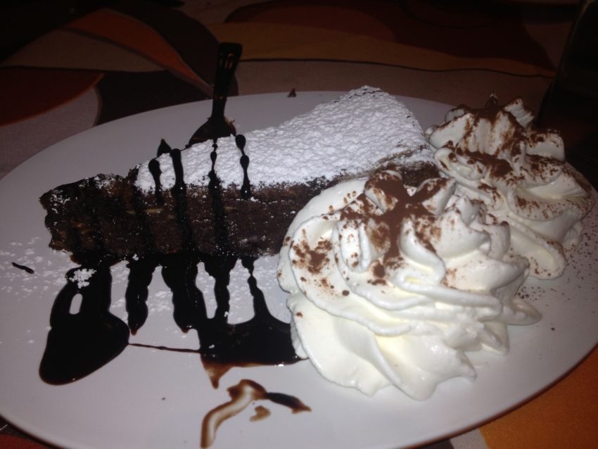 Capri's traditional Torta Caprese chocolate cake.