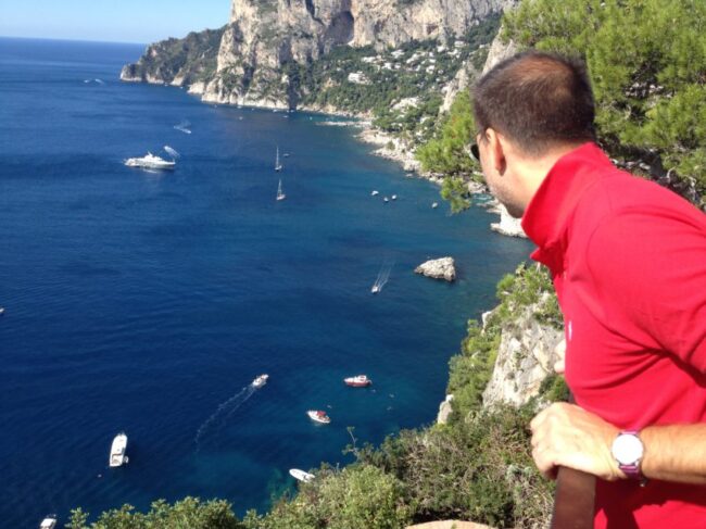 Capri, 27 miles off the coast of Naples, is 4 x 1.8 miles and gets 10,000 visitors a day in summer.