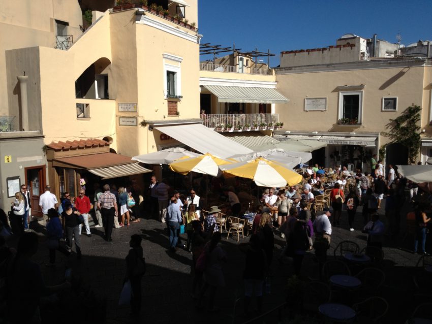 Piazza Umberto I is the place to be seen on Capri.