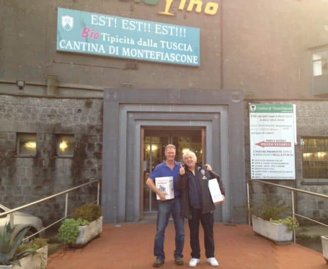 Me and Alessandro Castellani with our loot for one of the cheapest wine and pasta stores in Italy.