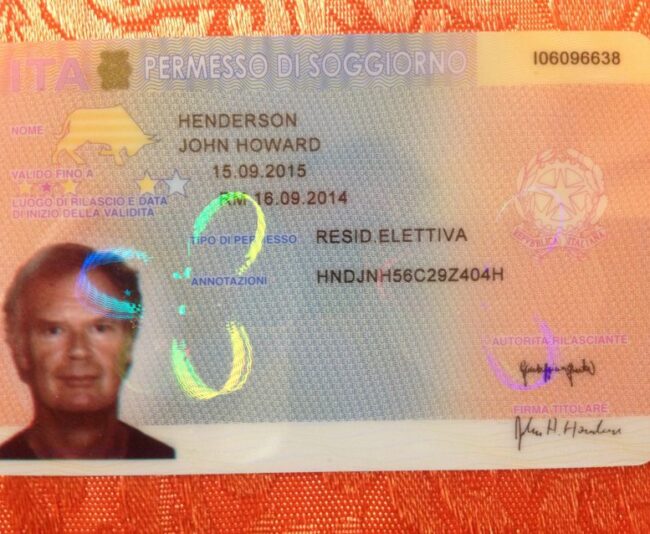 This prized possession allows me to be a legal resident of Italy for a year.