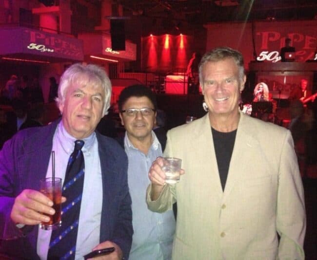 Alessandro Castellani, Robert Della Vedova and me at Seventies Night at the Piper, a landmark since 1965.