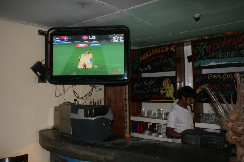 The TV at Chill in Ella was on cricket every hour of the day.