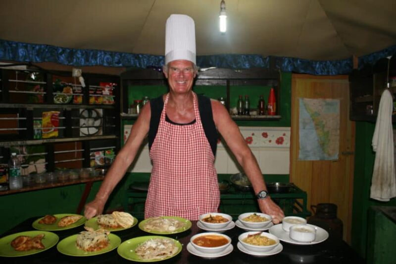 Me after Melanie and I cooked a six-course Indian meal in two hours.