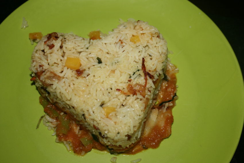 Vegetable biryani rice.
