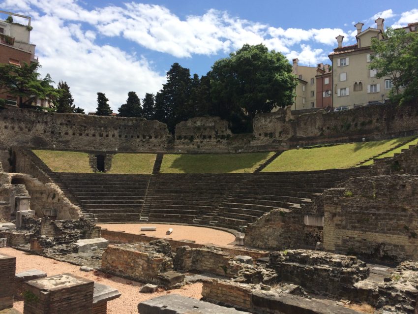 A 1st century amphitheater from Trieste's days in the Roman Empire.