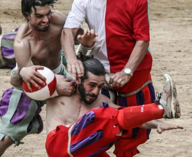 Calcio Storico Fiorentino started 500 years ago to show Emperor Charles V of Spain they weren't afraid of his invading army.