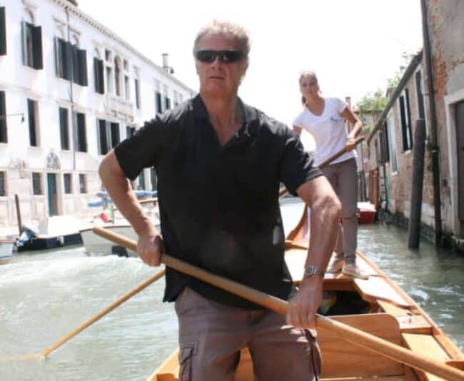 Rowing a canoe in Venice is not nearly as easy as people make it look which I don't.