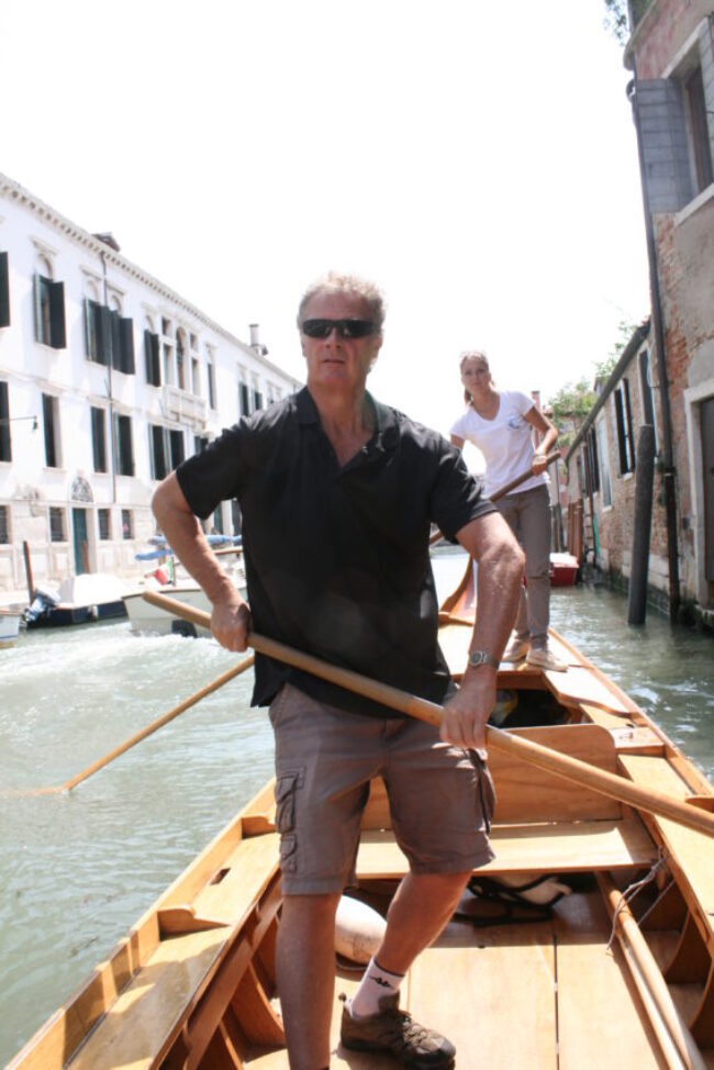 Rowing a canoe in Venice is not nearly as easy as people make it look which I don't.