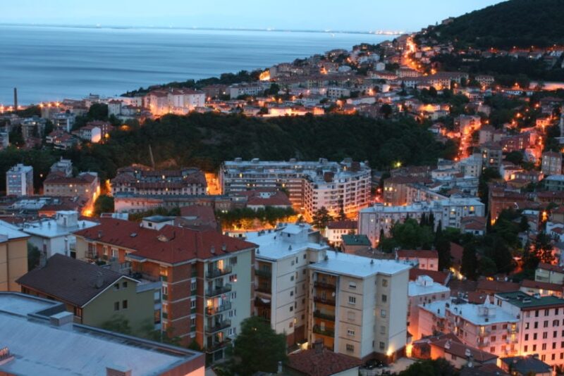 Trieste hugs a corner of northeast Italy on the Adriatic nearly surrounded by Slovenia.