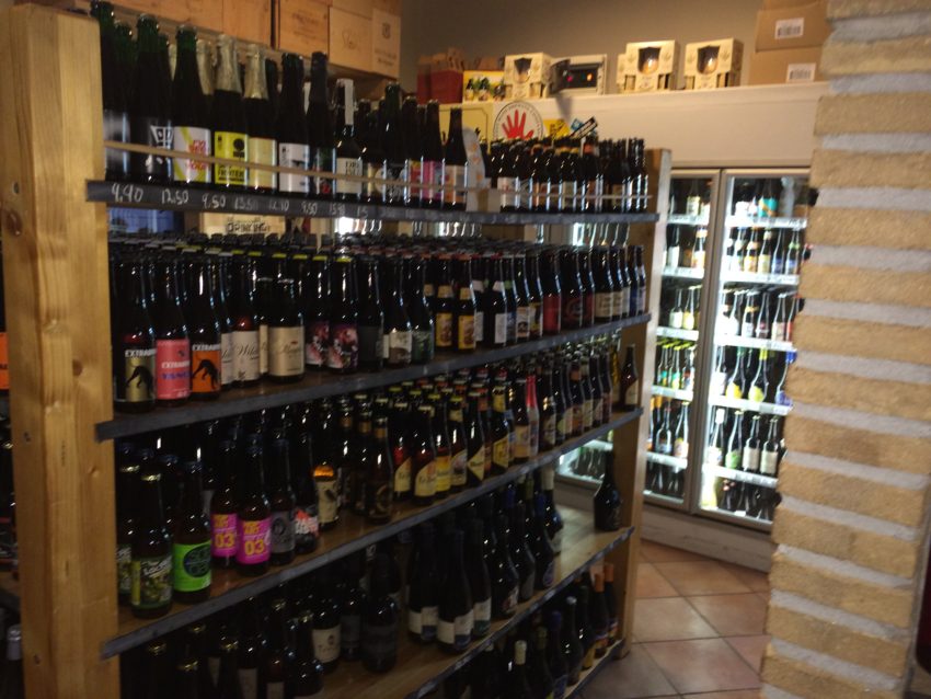 Johnny's Off License sells bottles of beer from all over Europe.