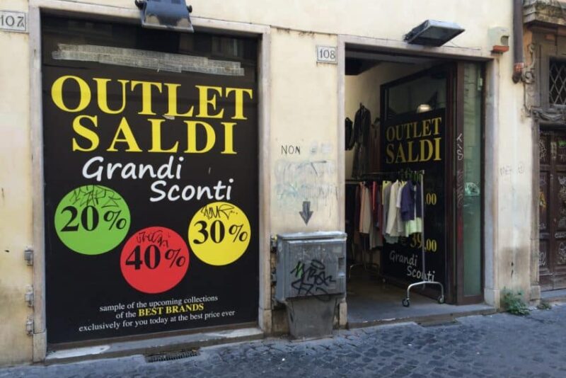 Italy has sales every summer and winter with prices up to 50 percent off.