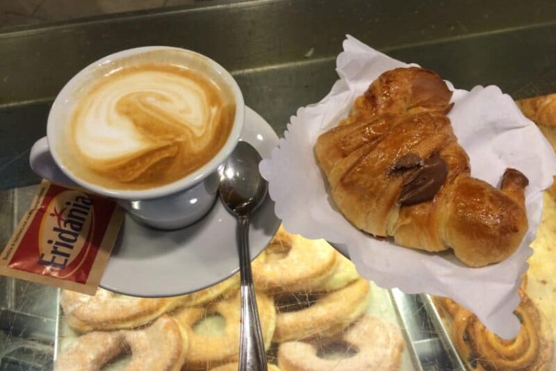 How I start my day: a cappuccino and perfect chocolate cornetto at Linari, my neighborhood cafe.