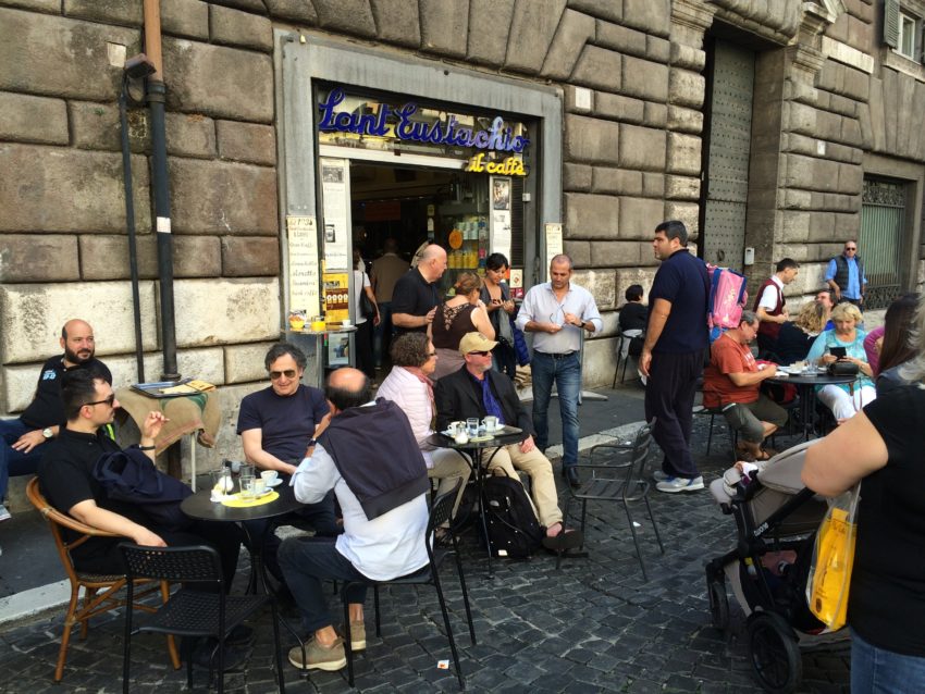 Caffe Sant'Eustachio began in 1938 and may be the most famous cafe in Rome.