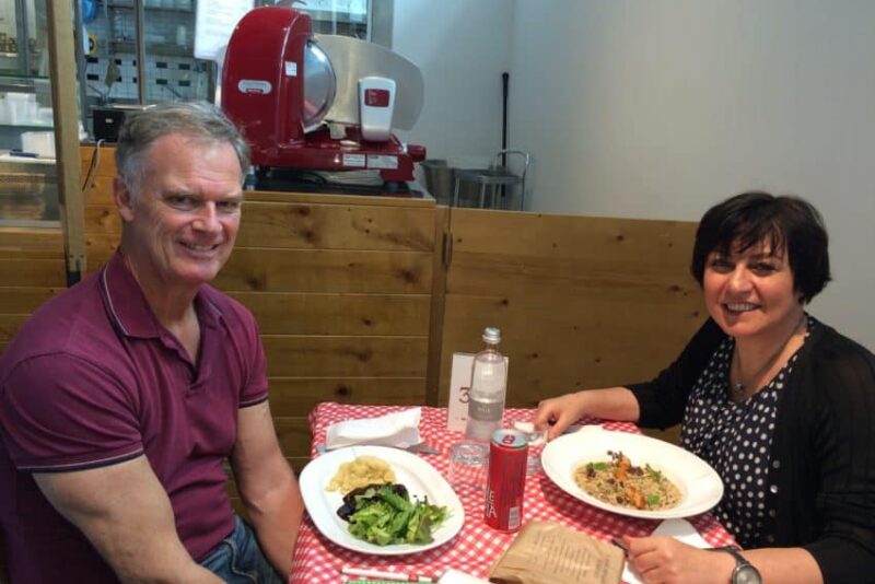At Eataly with Maria Angela, one of an estimated 50 (language) scambio partners I've had over the years.