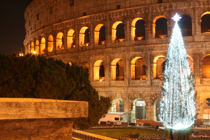 The Colosseum is always beautiful at night, but even more so at Christmas.