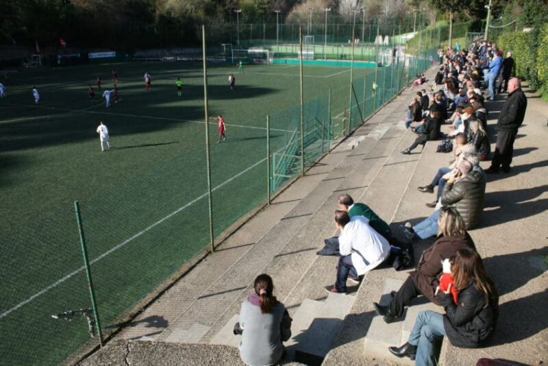 Campo Vittorio Bachelet, home to Serie D FC Trastevere, sits high above Rome next to Doria Pamphilj park.