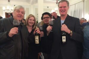 At the Wine Tastings of Rome Meetup at the Hotel Imperiale (from left): Alessandro Castellani, Vanessa Rispin, Robert Della Vedova, me.