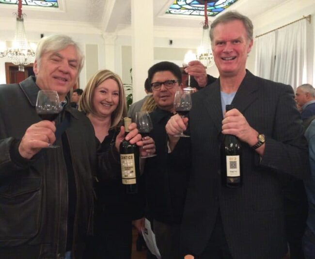At the Wine Tastings of Rome Meetup at the Hotel Imperiale (from left): Alessandro Castellani, Vanessa Rispin, Robert Della Vedova, me.