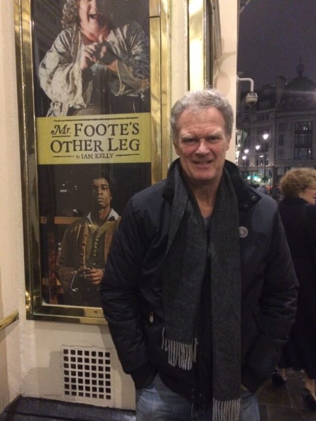 Me outside Theatre Royal Haymarket where I saw "Mr. Foote's Other Leg."