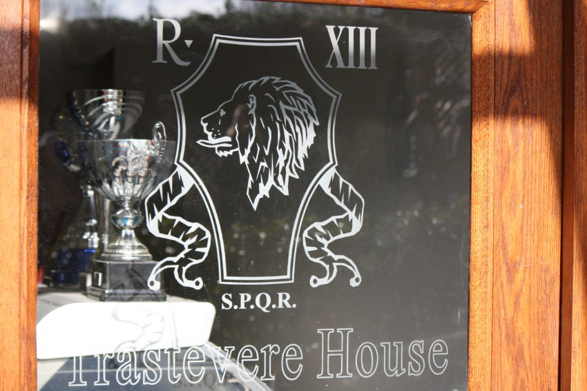Trophy case for FC Trastevere, which began in 1909.