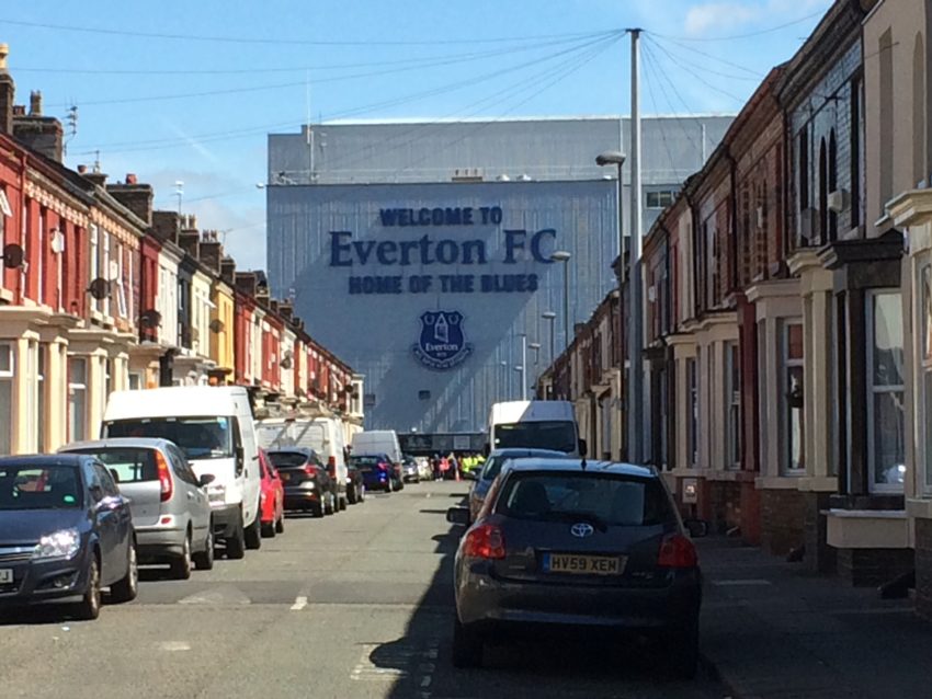 Goodison Park, in the middle of a working-class neighborhood, was built in 1892.