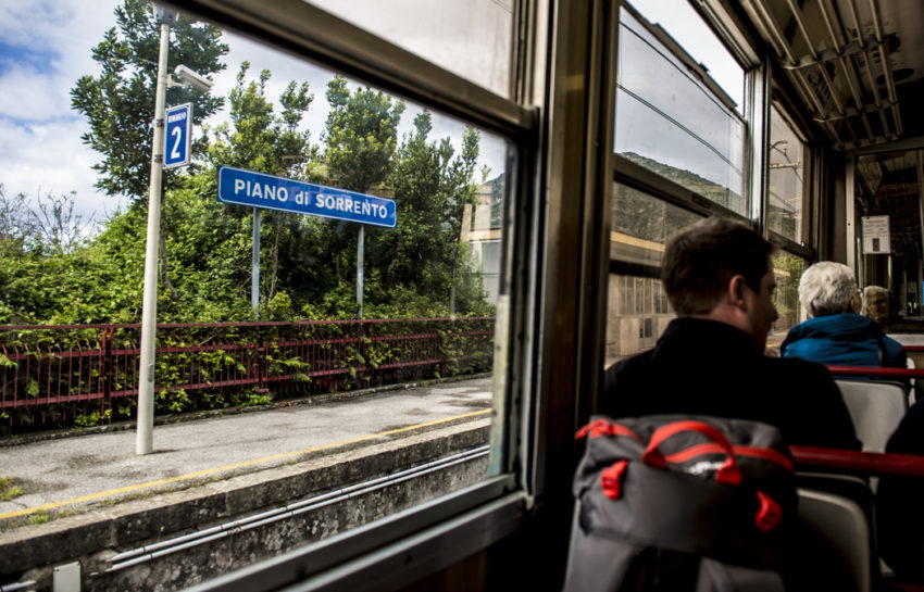 The regional train from Naples to Sorrento. Photo by Marina Pascucci
