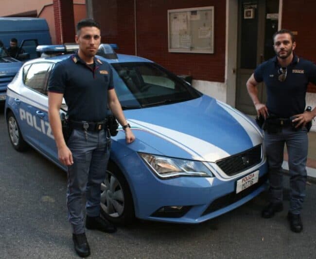 Gerardo Mastrangelo and Gian Cristian Salimbene before their Saturday night shift.