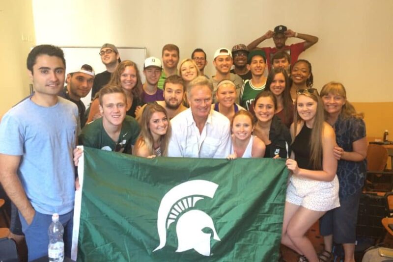 Me with my new friends who are spending a month in Paris and Rome learning about sports media.