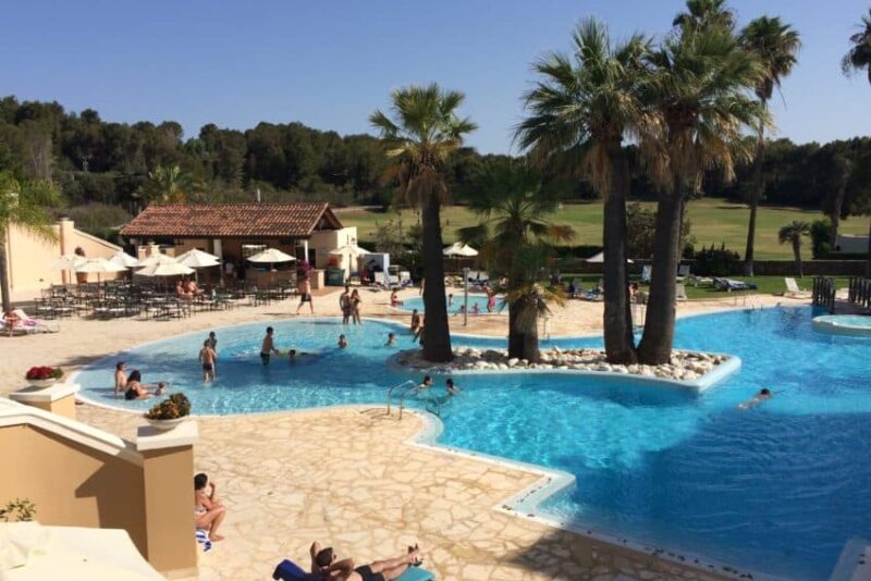 The pool at the Denia Marriott, located on the peninsula across the Gulf of Valencia from Ibiza.