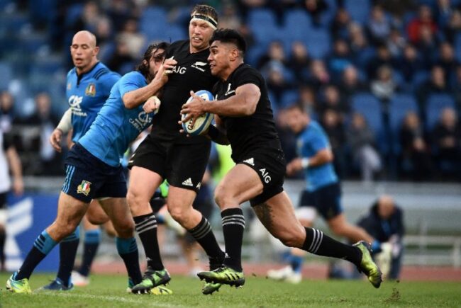 New Zealand's All Blacks are two-time defending World Cup champs and defeated Italy Saturday, 68-10.
