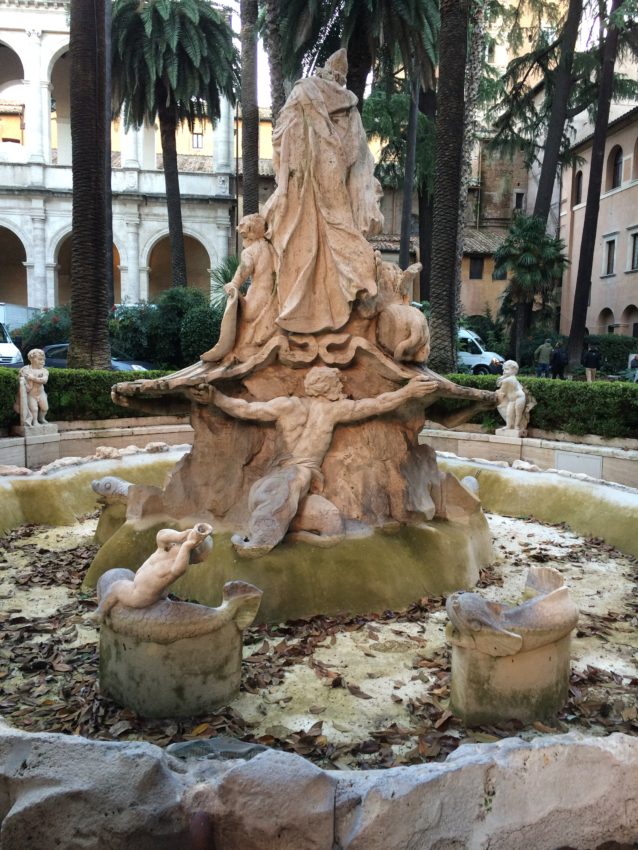 Fountain in the Palazzo Venezia courtyard.