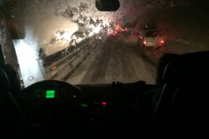 Snow and freezing temperatures greeted ASD Trastevere on its five-hour road trip to Puglia.