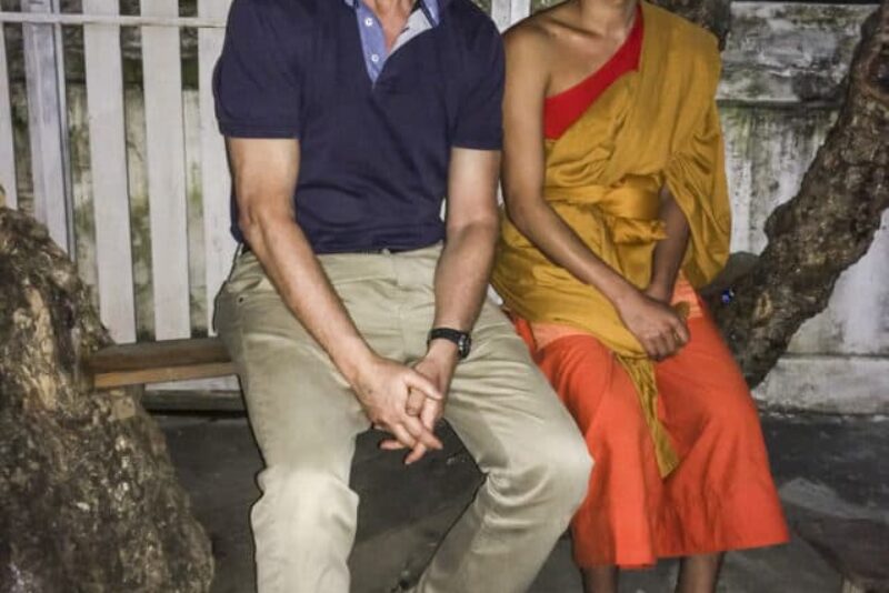 Me and Bounnakh, 19, outside his monastery in Luang Prabang, Laos.