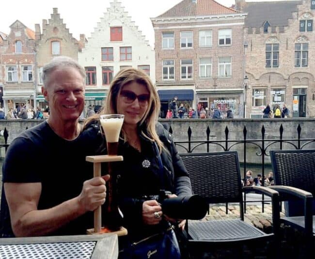 At 2.be Beer Wall. Bruges is a great weekend getaway for Marina and me.