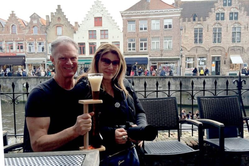 At 2.be Beer Wall. Bruges is a great weekend getaway for Marina and me.
